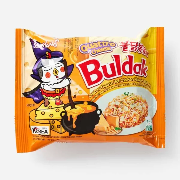 Локшина Рамен з пшеничної муки Samyang Buldak Quattro Cheese Hot chicken Flavor Ramen Булдак Суп 4 сири з Куркою Гостра 130г - 1