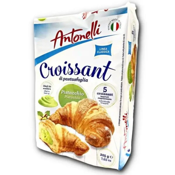 Круасан з листового тіста Antonelli Croissant Pistachio di PastasFoglia Антонеллі Фісташковий крем 5шт 225г - 1