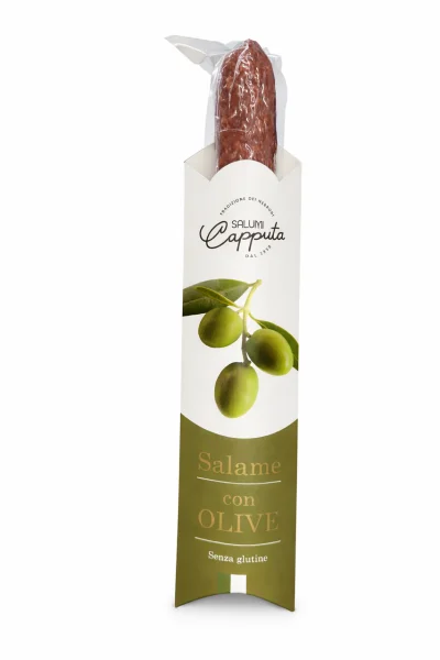 Ковбаса Салямі з Оливками Salumi Capputa Salame con Olives Капутта Сировялена свинина з спеціями без глютену Палочка 250г - 2