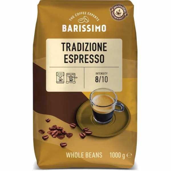 Кава в зернах Barissimo Espresso Tradizione Whole Beans Arabica Баррісімо Купаж Арабіки темне обсмаження Міцна 1000г - 1