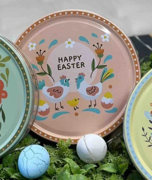 Печиво Cвяткове Jacobsens Bakery Happy Easter Chicken Friends Mix Якобсенс мікс з шоколадною крихтою жб Бокс 400г - 1