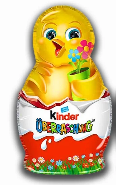 Шоколадна фігурка Пасхальне Курчатко з іграшкою Kinder Surprise Easter Tiny Chicken Кіндер сюрприз молочний шоколад 36г - 1