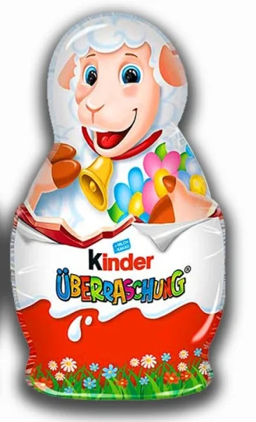 Шоколадна фігурка Пасхальна Овечка з іграшкою Kinder Surprise Easter Tiny Sheep Кіндер сюрприз молочний шоколад 36г - 1