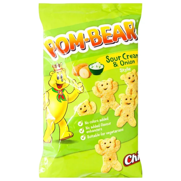Снеки Ведмедики картопляні Chio Pom-Bear Sour Cream&Onion style Чіо картопляні зі смаком сметани та цибулі Пакет 65г - 1