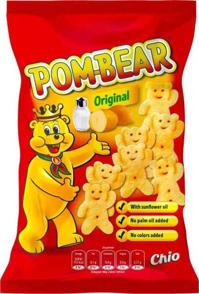 Снеки Ведмедики картопляні Chio Pom-Bear Original Salted Чіо картопляні Класичні з сіллю Пакет 65г - 1