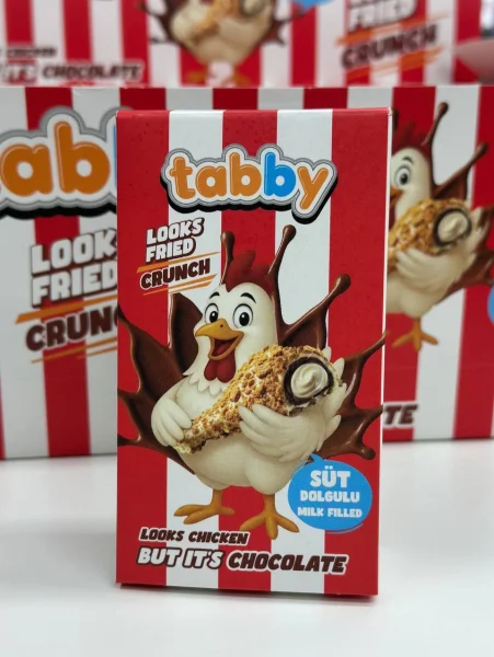 Шоколад у формі Смажених Курячих Ніжок KFC Tabby Looks Fried Crunch Chicken Chocolate у стилі КФС хрумкі Стегенця Коробка 50г - 2