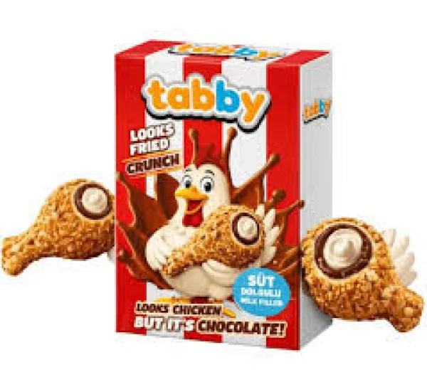 Шоколад у формі Смажених Курячих Ніжок KFC Tabby Looks Fried Crunch Chicken Chocolate у стилі КФС хрумкі Стегенця Коробка 50г - 3