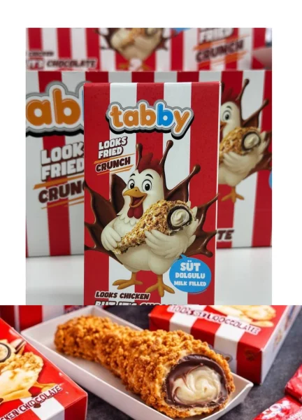 Шоколад у формі Смажених Курячих Ніжок KFC Tabby Looks Fried Crunch Chicken Chocolate у стилі КФС хрумкі Стегенця Коробка 50г - 1