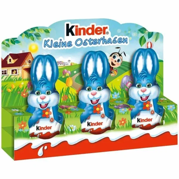Набір фігурки шоколадні Зайчики Подарунковий Kinder Schokolade Kleine Osterhasen Кіндер маленькі Великодні 3шт Коробка 45г - 1