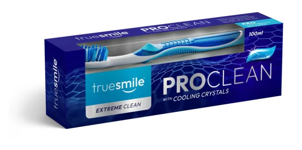 Набір Зубна паста і Щітка охолоджуючі Кристали Truesmile Extreme Pro clean Сooling Crystals ТруСмайл екстремальна Чистота 100мл - 1