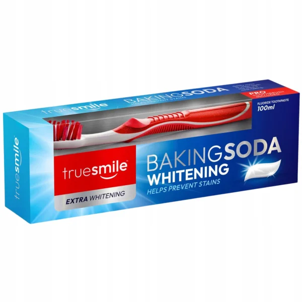 Набір Зубна паста і Щітка Відбілююча з Содою Truesmile Stains Prevention Baking Soda Extra Whitening ТруСмайл екстра 100мл - 1