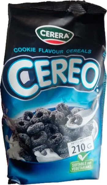 Сухий Сніданок Злаки хрумкі Кільця Cerera Cookie Flavour Cereals Hoops Oreo Церера з смаком печива Орео Пакет 210г - 1
