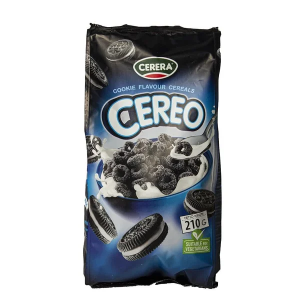 Сухий Сніданок Злаки хрумкі Кільця Cerera Cookie Flavour Cereals Hoops Oreo Церера з смаком печива Орео Пакет 210г - 2