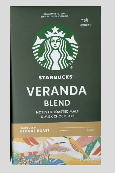 Кава мелена Starbucks Veranda Blend 100% Arabica Blonde Roast Старбакс Веранда арабіка Світла обжарка Вакуум пакет 510г - 2