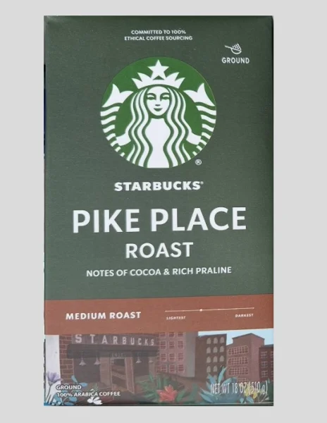Кава мелена Starbucks Pike Place Roast 100% Arabica Medium Старбакс Пайк-Плейс арабіка Середня обжарка Нотки Какао пакет 510г - 3