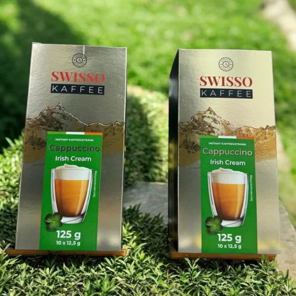 Капучіно розчинний Swisso cappuchino Irish Cream Instant Kaffee Getrank Coffee Свіссо смак Ірландські вершки 10стіків Коробка 125г - 2