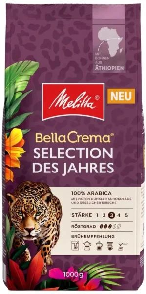 Кава в зернах Melitta BellaCrema Selection des Jahres Athiopien 100% Arabica Мелітта Белла крема с нотками Шоколаду та Вишни 1000г - 2