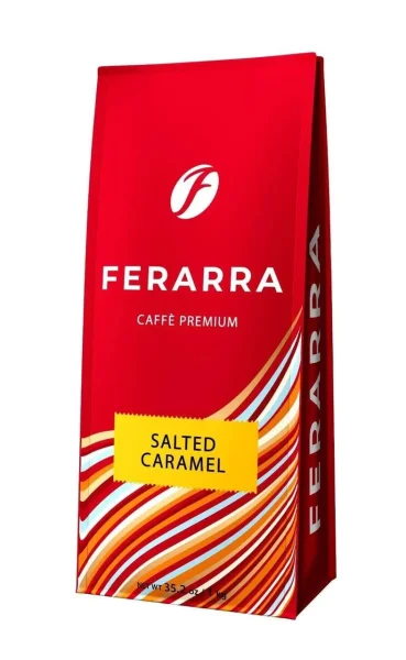 Кава в зернах Ferarra Caffe Premium Salted Caramel Ферара з ароматом Солоної Карамелі 100% Арабика Пакет 1000г - 1
