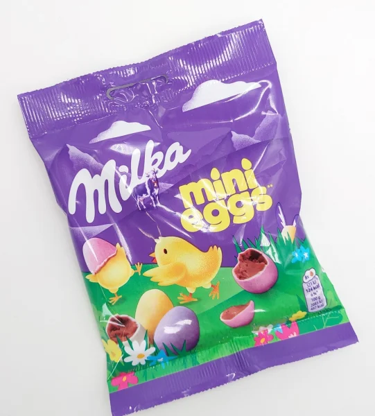 Шоколадні міні Яйця-драже Пасхальні Milka Mini Easter Eggs Мілка шоколад в різнокольоровій глазурі Пакет 100г - 3