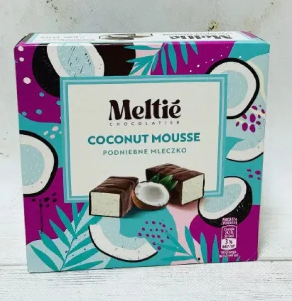 Шоколадні Цукерки Пташине молоко Meltie Coconut Mousse Podniebne Mleszko Мелті кокосовий Мус небесне Молочко Коробка 380г - 2