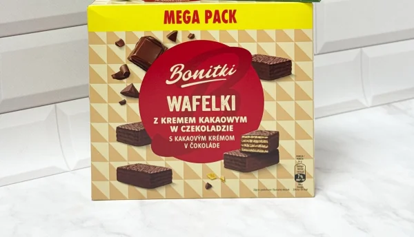 Вафлі шоколадні вагові Bonitki Wafelki z kremem Kakaowym w czekoladzie Mega pack Боніткі з какао кремом Коробка 600г - 3