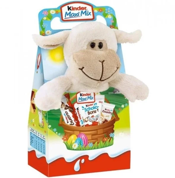 Набір Солодощів з мякою Іграшкою Пасхальний Kinder Maxi Mix Sheep Кіндер максі Мікс цукерок та плюшева Овечка 133г - 1