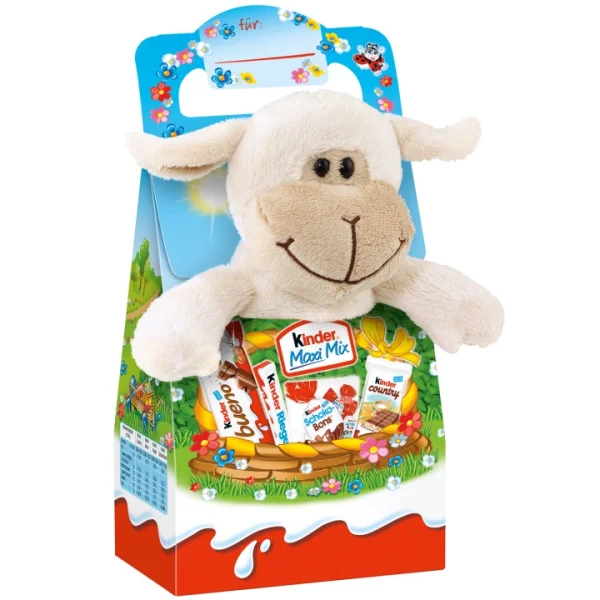 Набір Солодощів з мякою Іграшкою Пасхальний Kinder Maxi Mix Sheep Кіндер максі Мікс цукерок та плюшева Овечка 133г - 3