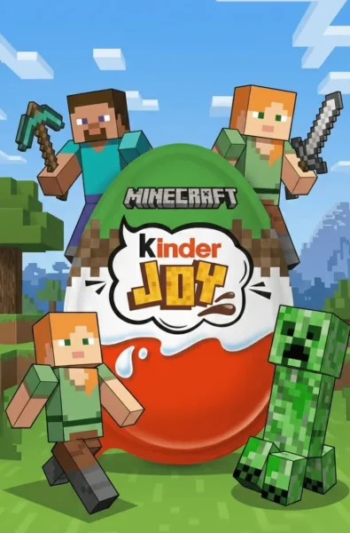 Шоколадне яйце з Іграшкою Kinder JOY Maincraft Series Surprise Green Кіндер Джой Майнкрафт Сюрпрайз 12 Персонажів Зелене 20г - 4