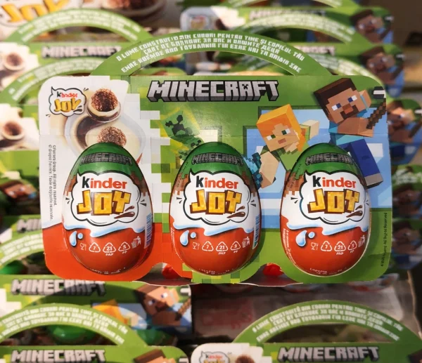 Набір Шоколадне яйце з Іграшкою Kinder JOY Maincraft Series Surprise Green Кіндер Джой Майнкрафт 12 Персонажів 3шт Упаковка 60г - 4