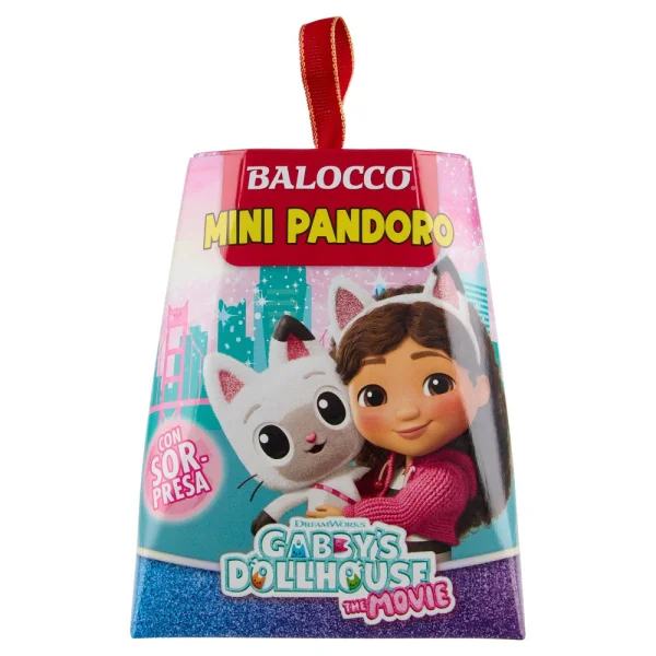 Міні Панеттоне Дитячий з Cюрпризом Balocco Mini Pandoro Gabby’s Dollhouse Балокко Геббі Доллхауз для Дівчаток Коробка 80г - 1