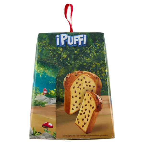 Міні Панеттоне Дитячий з Cюрпризом Balocco Mini Panettone iPuffi Gocce cioccolato Балокко Смурфіки з шоколадною крихтою Бокс 80г - 3
