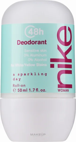 Дезодорант Шариковий Nike Woman A Sparkling Day 48H Deodorant Sensitive Roll‑On Найк Сяючий день без алюмінію Рол-Он Сенсітів 50мл - 1