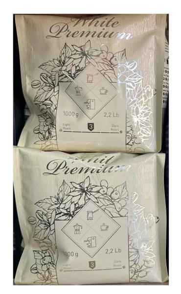 Кава в зернах ZFC White Premium Arabica Robusta Blend Закарпатська фабрика кави Купаж арабіки та робусти Вайт біла 1000г - 3
