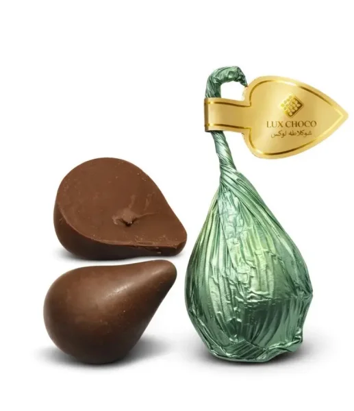 Цукерка Дубайський шоколад Lux Choco 4002 Люкс Чоко у формі Груші з мигдалем кешью фисташкой та карамелью 1шт Срібляста 22г - 3