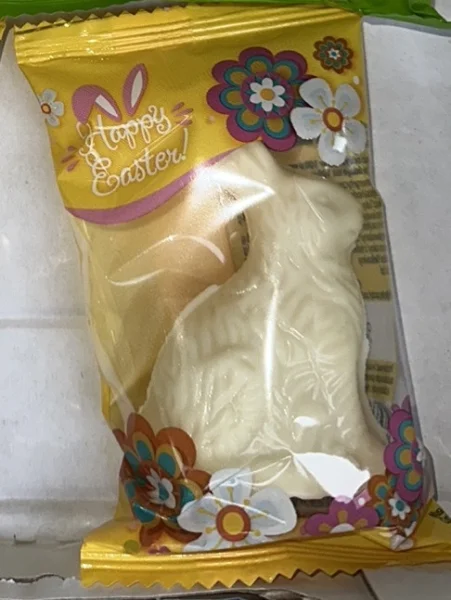 Міні-фігурка Зайчик Великодній Adikam Happy Easter Wielkanocny zajac Figurka z bialej szekoladu з білого Шоколаду Пакет 35г - 2