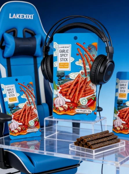 Снеки латяо стіки Lakexixi La Tiao Garlic Spicy stick Garlic and Spicy Flavor Пікантний з перцем та Часником Пакет 26г - 3