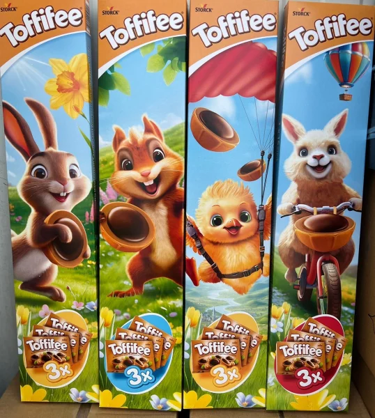 Набір цукерки в Великій коробці Великодні Stork Toffifee 3x Chipmunk Тофіфе висока 3х-коробки в Одній Бурундук 375г - 2