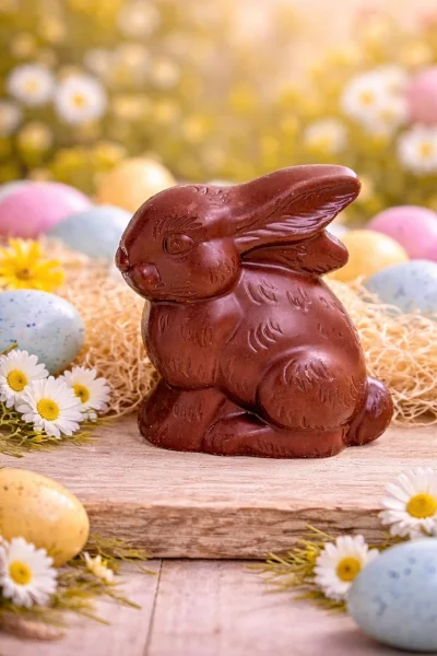 Шоколадна фігурка Зайчик Великодній Magnetic Easter Bunny Мангетік пасхальний кролик з молочного Шоколаду Пакет 100г - 2