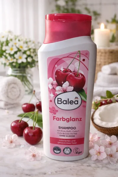 Шампунь щоденний Balea Farbglanz Kirsch Color&Care-Formel Shampoo Балеа для фарбованого Волосcя формула Колір та Блиск Вишня 300мл - 1