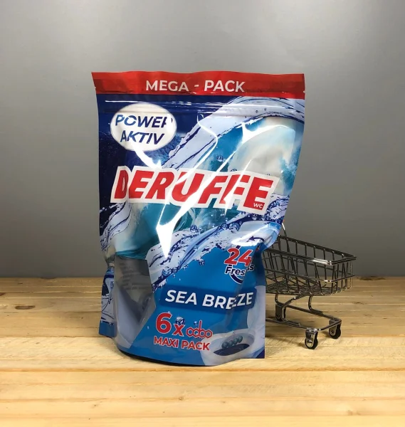 Набір Туалетний блок-підвіска для змивання унітазу Deruffe Power Activ WC Sea breeze Mega Pack Деруф Комплект аромат Океан 6шт - 2