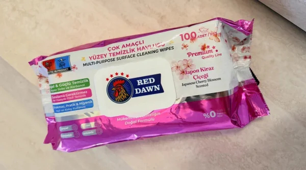 Універсальні Серветки до прибирання Red Dawn Cok Amacli Yuzey Multi purpose surface РедДавн з клапаном Вологі Японська Вишня 100шт - 2