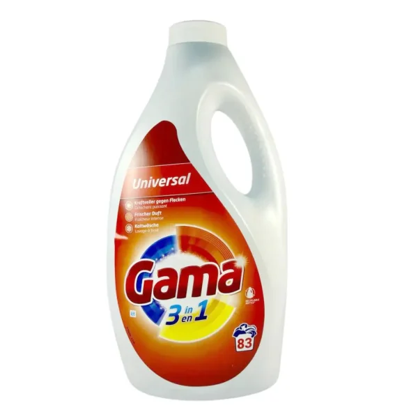 Гель для прання Універсальний Gama 3in1 Universal Washing Gel Гама для всіх типів білизни 83прань Каністра 3735мл - 2