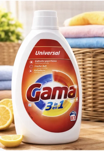 Гель для прання Універсальний Gama 3in1 Universal Washing Gel Гама для всіх типів білизни 83прань Каністра 3735мл - 1