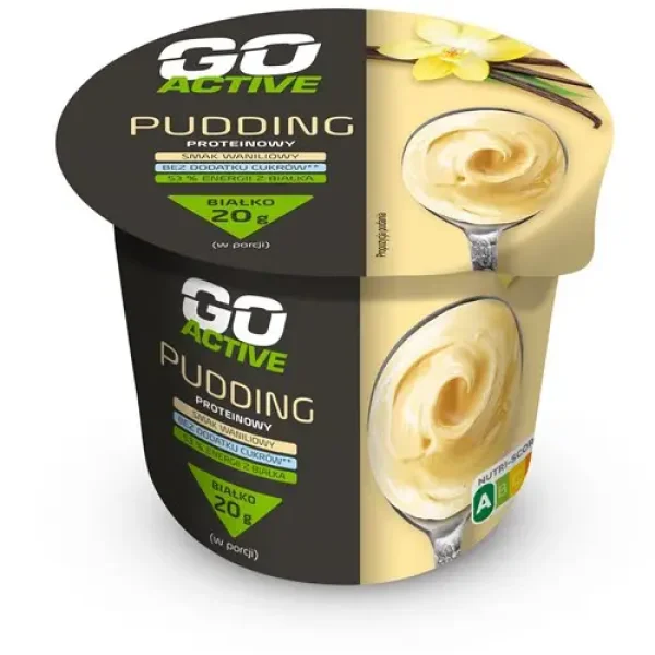 Пудинг Протеїновий без цукру Go Active Pudding Vanilowe Гоу Актів енергетичний Білок 20г на порцію смак Ваніль Стакан 200г - 2