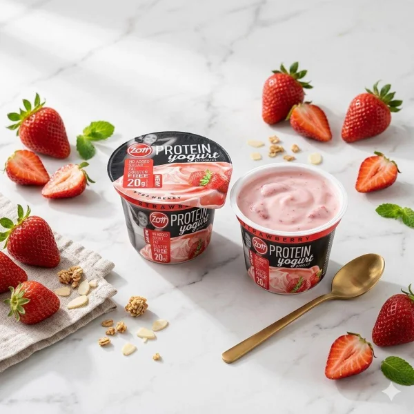 Йогурт Протеїновий без цукру Zott Protein Yogurt Strawberry Зотт Енергетичний Білок 20г смак Полуничний стакан 200г - 1