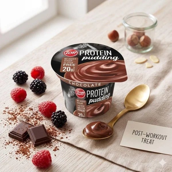 Пудінг Протеїновий без цукру Zott Protein Pudding Chocolate Зотт Енергетичний Білок 20г смак Шоколадний стакан 200г - 1
