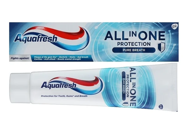 Зубна паста Haleon Aquafresh Pure Breath All in One Protection Аквафреш Комплексний захист та Свіжий подих Тюбик 75мл - 1