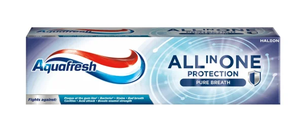 Зубна паста Haleon Aquafresh Pure Breath All in One Protection Аквафреш Комплексний захист та Свіжий подих Тюбик 75мл - 2