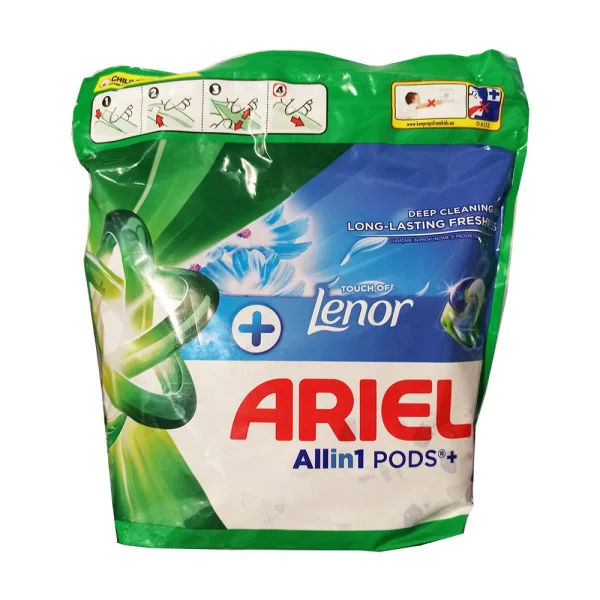 Капсули для прання з Ленор Ariel All in One Pods Touch of Lenor fresh Аріель парфумовані з помякшувачем Пакет 65шт - 3