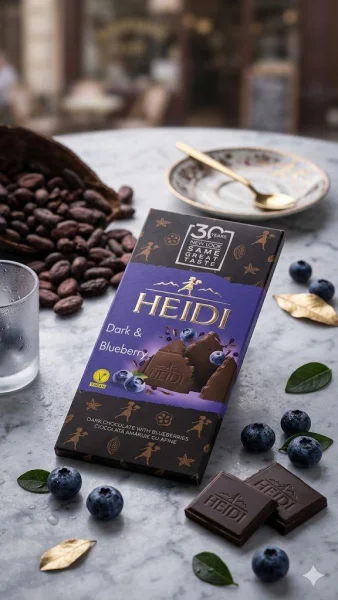 Шоколад чорний Heidi Dark&Blueberry Dark Chocolate 48% Хайді плитка Чорниця в темному шоколаді Плитка 80г - 1